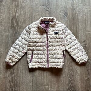 Patagonia 5T Down Sweater Puffer Jacket | White and Purple Polar Bear